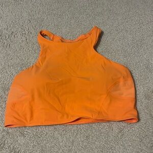 orange lululemon high neck bra